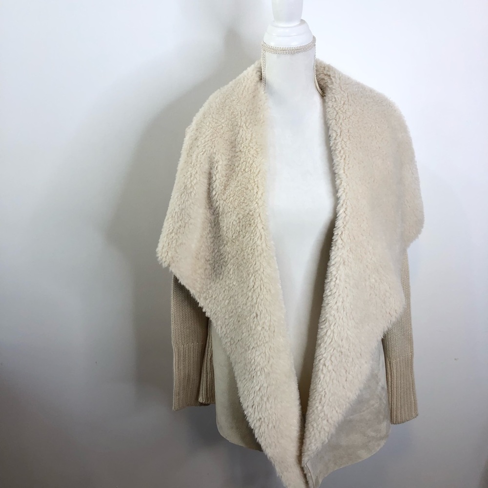 cream fluffy cardigan size extra small